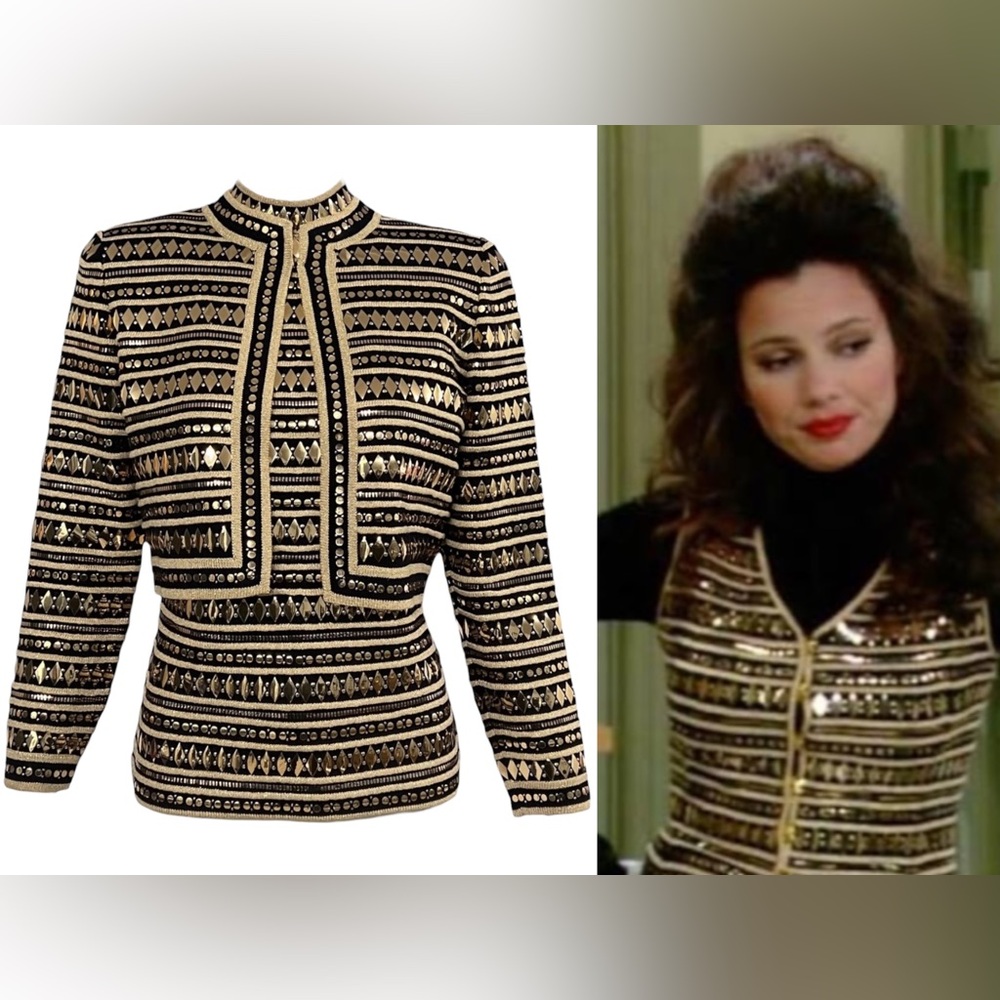 St. John Evening by Marie Gray Gold Embellished Top and Jacket Set